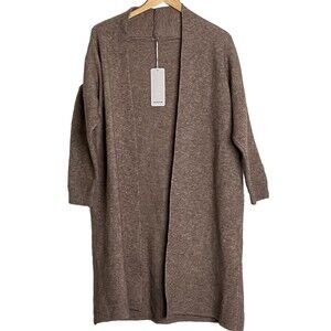 Aha Selected Duster Cardigan Sweater Open Long‎ Womens One Size Brown Super Soft